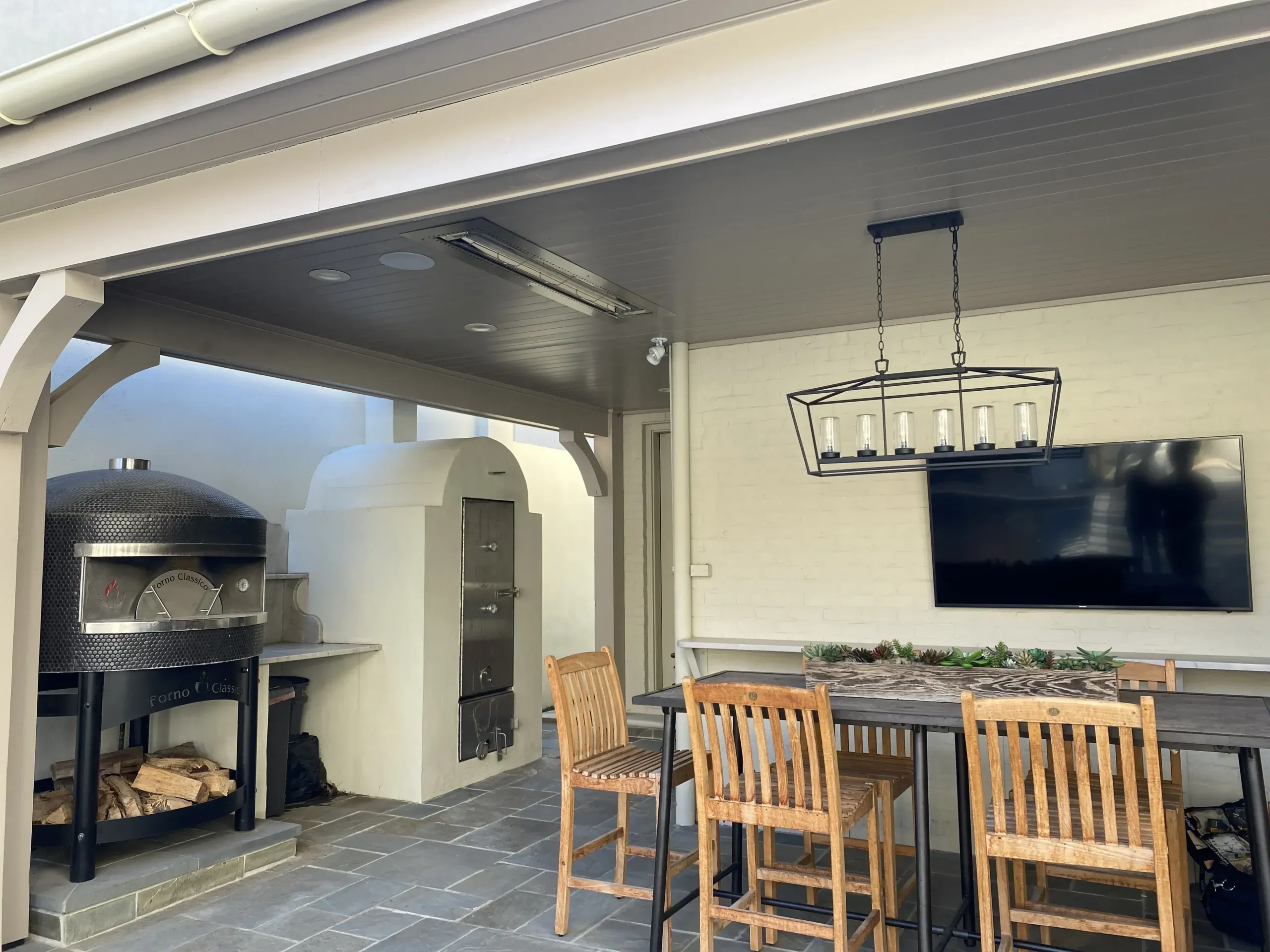 Custom outdoor kitchen.