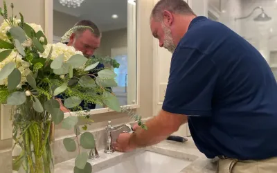 Faucet installation by CrewPros employee.