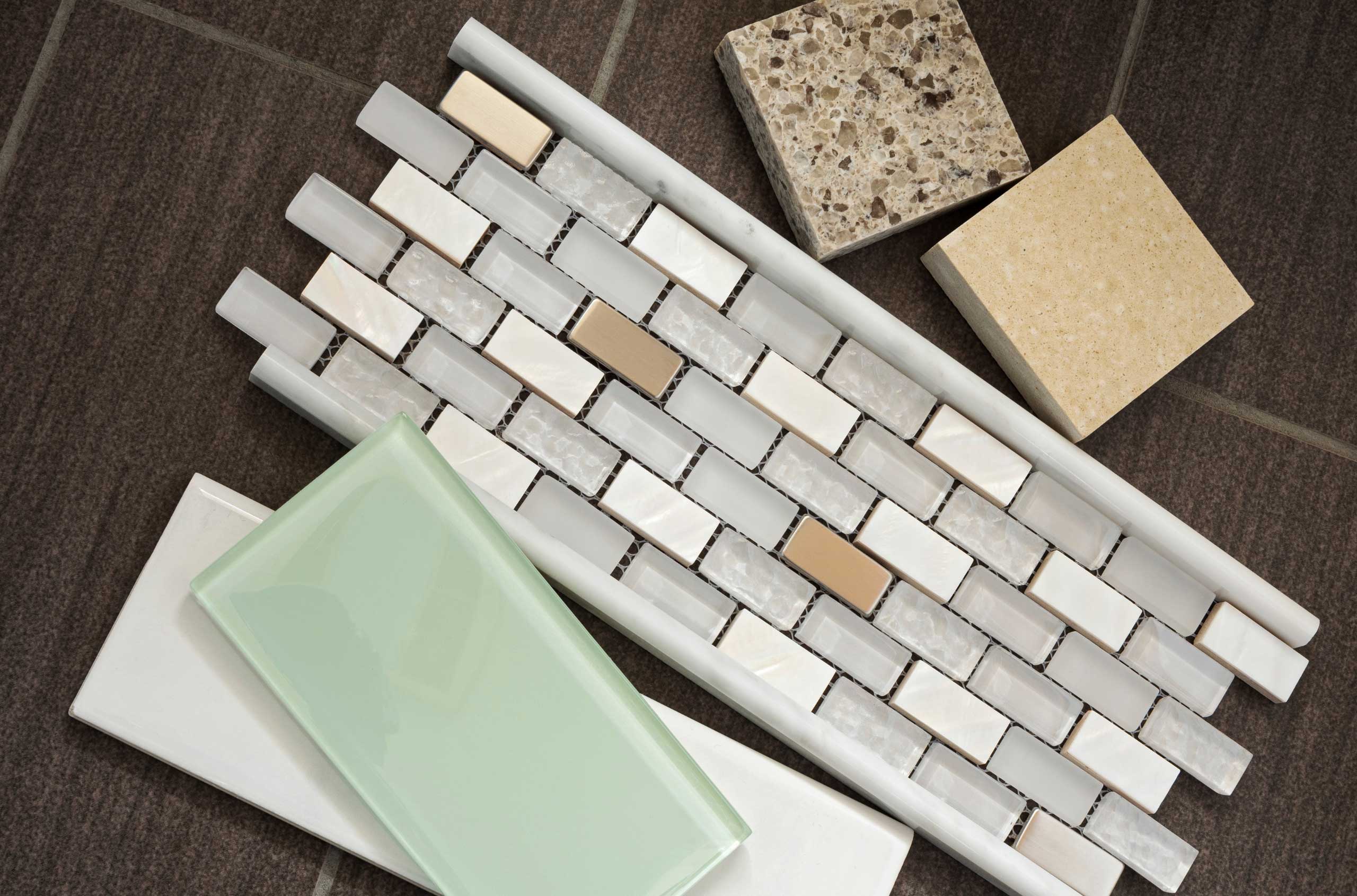 Backsplash and tile samples.
