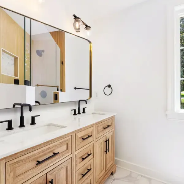 Freshly remodeled bathroom.