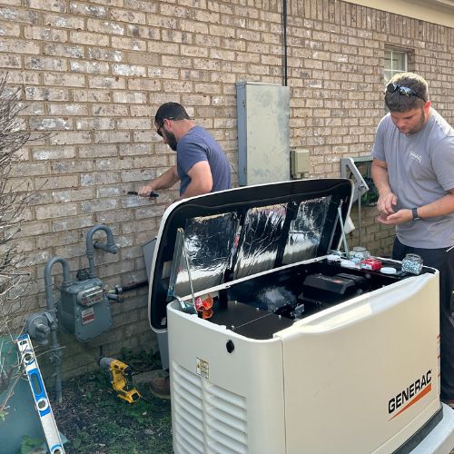 Generac generator installation.